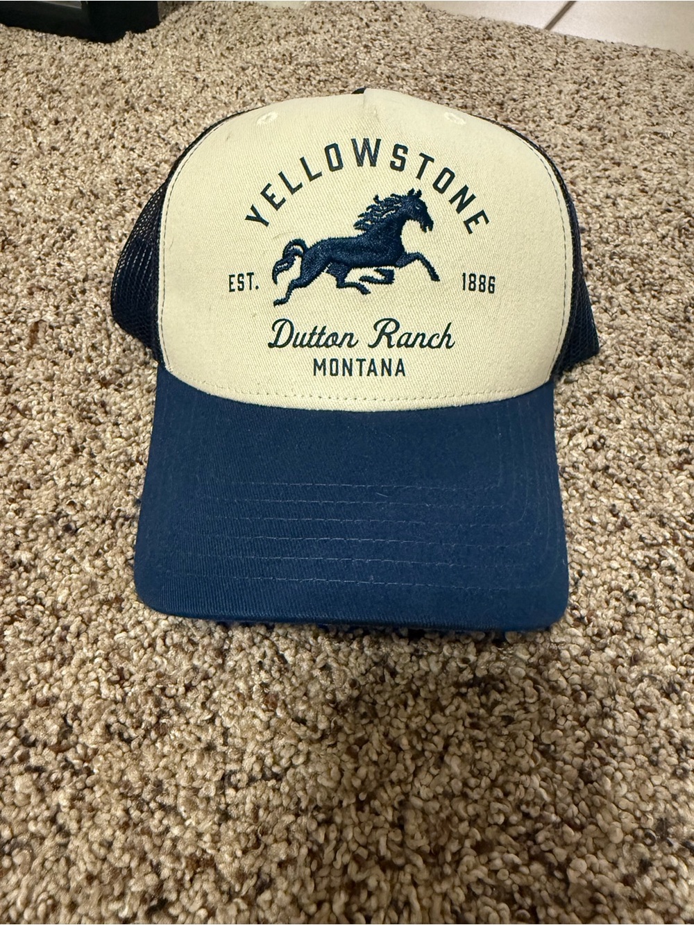 Dutton Ranch Montana Trucker Hat - Navy & Cream